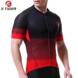 X-Tiger Bisiklet Jersey Erkekler Hızlı kuru MTB Maillot Bisiklet Gömlekleri Pro Bisiklet Giyim Yaz Nefes Alabilir Polyester Bike Jersey 240328