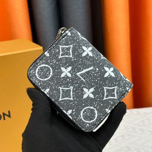 24SS 여성 ZIPPY SHORT WALLETS DENIM 카드 홀더 핸드백 럭셔리 디자이너 가방 레이디스 여행 지갑 동전 지갑이있는 원래 상자 M2009