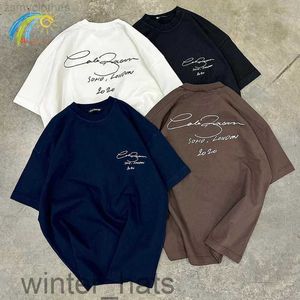 Mens T-shirts 23SS Brown Royal Blue Scrawled slogan tryck Cole Buxton T-shirt Men Women 1 Cotton CB Tee Casual Short Sleeve With Tag