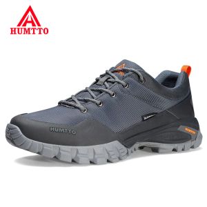 Shoes Humtto Hiking Shoes Waterproof Trekking Boots Leather Climbing Sneakers for Men Camping Male Outdoor Tactical Safety Shoes Mens