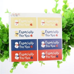 Gift Wrap 100 Sheet 800 Xmas Snowman "Especially For You" Stickers Party Stamp DIY Handmade Cake Baking Label Adhesive Sealing Sticker