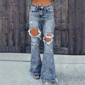 Women's Jeans Ripped Loose High Waisted Stretchy Slim