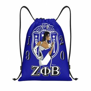 カスタムZeta Phi Beta Zob Drawstringバックパックバッグ