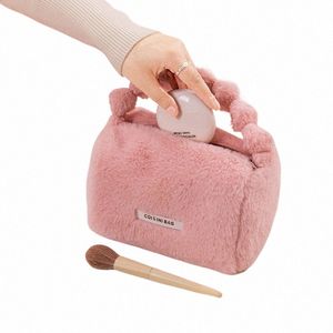 fi Cute Plush Women Tote Makeup Bag Travel Cosmetic Toilet Purse Organizer Storage Pouch Portable Make Up Bags for Girls m8M0#
