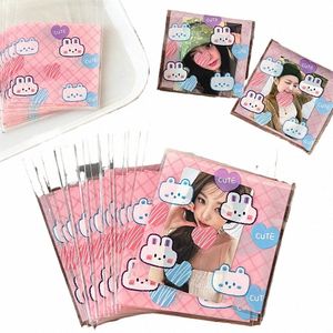 100 Pcs High Beauty Cute Carto Bear and Rabbit Packaging Self Adhesive Bag Love Bean Star Small Card Cover Protective Bag R36l#