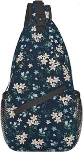 Ryggsäck roliga blommor sele blommor bröstsäckar crossbody axel väska kontor arbete rese vandring dagpack för kvinnor män