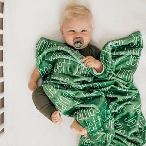 Decken in 63 Farben, personalisiertes Flanell mit Namen für Erwachsene und Kinder, individuelle Babydecke, Brief, Geburtstagsgeschenk