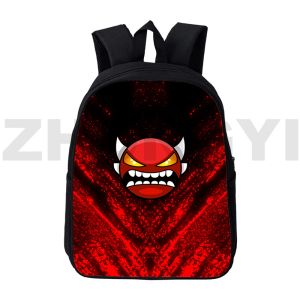 Mochilas 3D Impresso Geometria Angrada Dash Backpacks Backpack da escola de jogo engraçada 12/16 polegadas de alta qualidade Bag de lona de lona