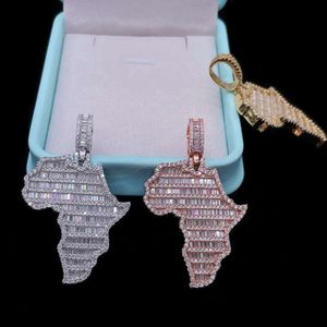 Biżuteria biodra biżuterii Pass Tester Bling duży 2,25 cala mrożony bagietka moissanite Africa wisiorek dla łańcucha kobiety