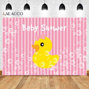 Laeacco Little Yellow Duck Child Birthday Birthing Bolles Bolles Bath Baby Show