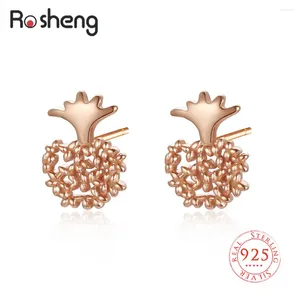 Stud Earrings 925 Sterling Silver Minimalist Cute Pineapple For Women Girls Rose Gold Fine Jewelry Accessories Friend Gifts