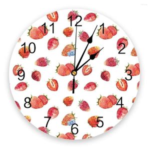 Orologi da parete Fragola Bacche Frutta Orologio moderno per la decorazione dell'home office Soggiorno Arredamento del bagno Orologio da appendere all'ago