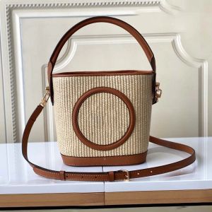 High Quality Bucket Bags Shoulder Bag Cross body Women's Brown Luxury Handbag Designer Bag Woven Large Logo Holiday Style Detachable Shoulder Strap Bucket Bag04