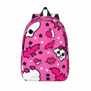 mster High Backpack Pretty Pink Pattern Kawaii Backpacks Christmas Gift Women Men Travel Durable School Bags Custom Rucksack o3wX#