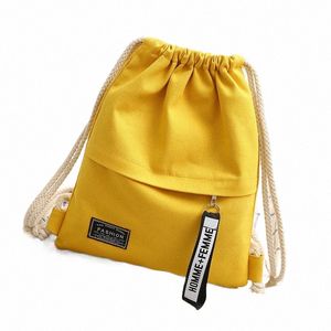 Canvas DrawString ryggsäck Fi School Gym Dragstring Bag Casual String Knapsack School Back Pack For Teenage Women Z1oz#