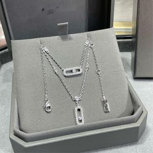 Bardzo wysokiej jakości 18 -karatowy luksusowy projektant Pin Diamond Wisiant Naszyjnik 925 srebrny srebrny choker biżuteria kryształowy naszyjnik