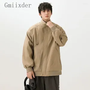 Giacche da uomo Giacca di tendenza della moda americana Retro Primavera Autunno Stile giapponese Colletto rialzato allentato Abbigliamento da lavoro casual Uniforme da baseball