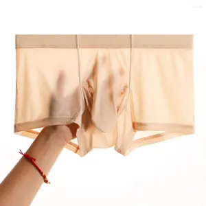 Underpants Men Undergarments Ice Silk Elephant Nose Design Briefs High Elasticity Slim Underwear