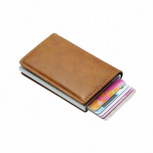 credit Card Holder for Men Bank Cards Holders Leather RFID Wallet Mini Mey Clips Busin Luxury Women Small Purse 47CX#