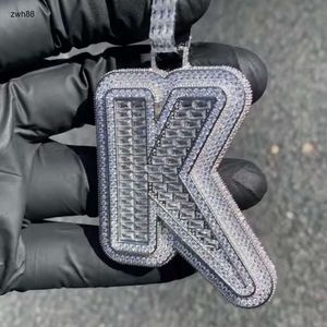 Jóias de grife de jóias que vendem o hip -hop Icepto de carta personalizada Rapper alfabeto Men baguete moissanite 925 Sterling Silver White Gold Bating Pinging