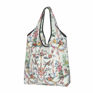 Пользовательские антикварные винтажные французские сумки Toile De Jouy для женщин, большая вместимость, продуктовые традиционные французские художественные сумки для покупок m7vz #
