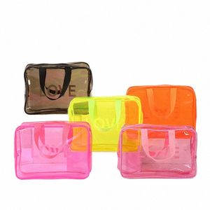 2024 Damen Neue Reise Klare Kosmetiktasche Transparenter Reißverschluss Make-up-Tasche Organizer Box Wasserdichte Toilettenartikel W Make-up-Taschen Fall 34sc #