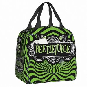 tim Burt Beetlejuice Lunch Box for Women Horror Film Cooler Thermal Food Insulated Lunch Bag Office Work Picnic Tote Bags E6te#