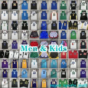 Men Kids Basketball Jerseys 3 Allen 1 Derrick James Curry Iverson Rose Pippen Rodman 1 Victor Wembanyama 12 Ja Morant Lillard Thompson Durant Kemp Ball McGrady Bird