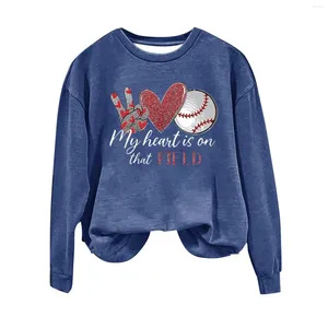 Women's Hoodies Baseball Printed Crew Hal