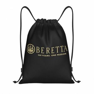 Anpassad Beretta Gun Logo DrawString väskor Kvinnor Män Lätt militär sport Gym Lagring Ryggsäck E7JN#