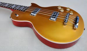 Fábrica personalizada de 4 cordas cereja sunburst ouro guitarra elétrica com hardwares cromados rosewood fretboard oferta personalizada