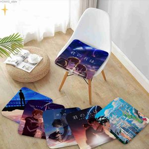 Cushion/Decorative Pillow Your Name Nordic Printing Seat Cushion Office Dining Stool Pad Sponge Sofa Mat Non-Slip Chair Mat Pad Y240401
