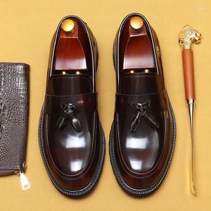 Dress Shoes Italian Patent Leather Mens Business Loafers Handmade Comfortable Luxury Genuine 2024 Designer Man Wedding Social