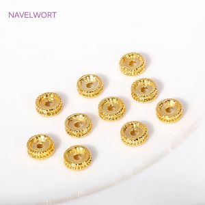 Perle da distanziatore rotonda da 7 mm oro 18k per perle di bracciale fai -da -te che producono accessori in metallo a punta in metallo perline per perle di gioielli