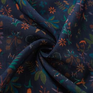 LINEN TABRICS RAMIE TRECK PRINTED Tyg för klänningar Robe Summer Thin High-End Fabric Wholesale and Retail Apparel Tyger