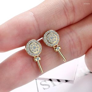 Baumelnde Ohrringe, Lollipop-förmiger Zirkonia-Anhänger, Tropfen-Goldfarbe, koreanischer Stil, Mode, Party-Schmuck, Geschenk für Frauen und Mädchen