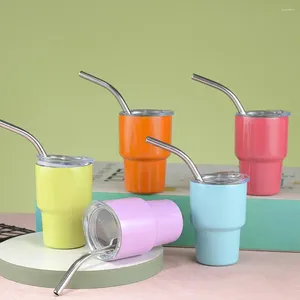 Bottiglie d'acqua versatile bicchiere di bere con tazza di tazza in acciaio inossidabile paglia set per cocktail