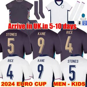 2024 Englands Jersey Bellingham Home Away Euro Cup Soccer Jerseys Rice Saka Foden Rashford Sterling Stones Grealish Kane Men Kids Fans Play Football Shirt Kit Kit