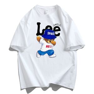 Designer Lee Tree T Shirts Chest Letter Laminerad tryck Kort ärm High Street Loose Overize Casual T-shirt 100% Pure Cotton Tops för män och kvinnor Storlek M-6XL