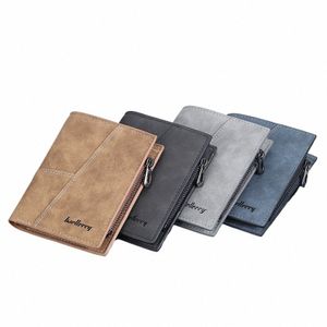 Nya korta män S Slim Card Holder Pu Leather Male Men's Wallet Frosted Short Ticket Teller Multi-Card Coin Purse 45fz#