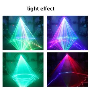 500MW RGB Stage Laser Light DMX 512 Music Som Control Beam Projector DJ Equipamento para a lâmpada LED de Fiesta de Fiesta de Fiesta Disco Fiesta