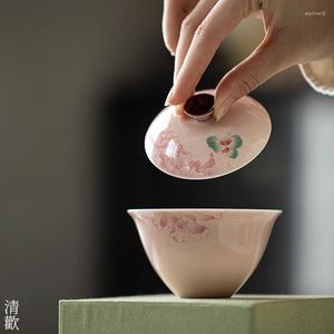 Teaware Sets Smoky Red Underglaze Hand Painted Tureen Handcrafted Egg-Shell Tea Brewing Bowl Cup Not Set