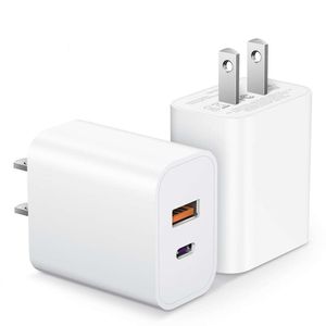 USB C Wall Charger 2-stycke Dual Port PD Power Adapter Snabbladdningsblock, kompatibel med iPhone 15/15 Pro/15 Pro Max/15 Plus/14/13/11, XS/X, iPad, Google