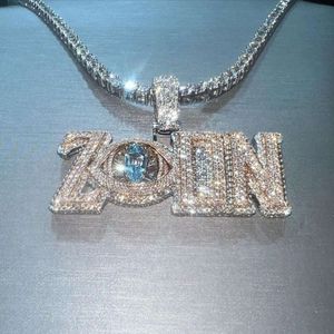 Joias de hip hop Moissanite Iced Out Pingente de prata esterlina 925 Pingente de moissanite personalizado