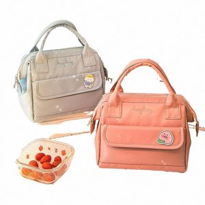 nuovo Badge Pin Lunch Bag Donna Grandi borse portaoggetti impermeabili Lunch Box Carino scatola termica per la colazione Picnic portatile da viaggio WY367 O1qu #