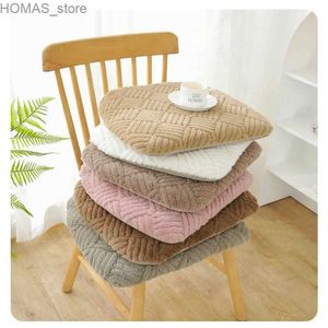 Cushion/Decorative Pillow 1 piece of 40x43cm oval plush dining chair used for home thickening anti slip mat car sofa detachable and washable mat Y240401