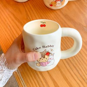 Mugs Water Cup Female Ceramic Mug With Lid Bottle Spoon High Beauty Ins Style Office Coffee