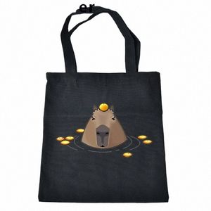 Capybara Shop Bag Shopper Tote Recycle Bag Bolsa Cott Grocery Bag Sac Cabas Sho Tyg Cabas K0YI#