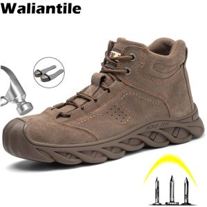 Botas de botas Waliantile Electric Solding Safety Boots for Men Antismshanking Work Shoes Indestrutível