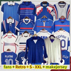 1998 FRNCHS Retro Soccer Jerseys 1982 84 86 88 90 96 98 00 02 04 06 Zidane Henry Maillot de Foot Rzeguet Football Shirt French Club Classic Vintage Jersey